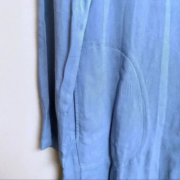 Anthropologie Cloth & Stone Blue Gray V-Neck Tunic Dress High Low Hem XS - Picture 5 of 9